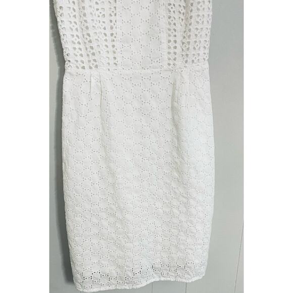 Little White Dress Size 2 Cotton Eyelets Bride Bachlorette Graduation Initiation - Picture 4 of 7